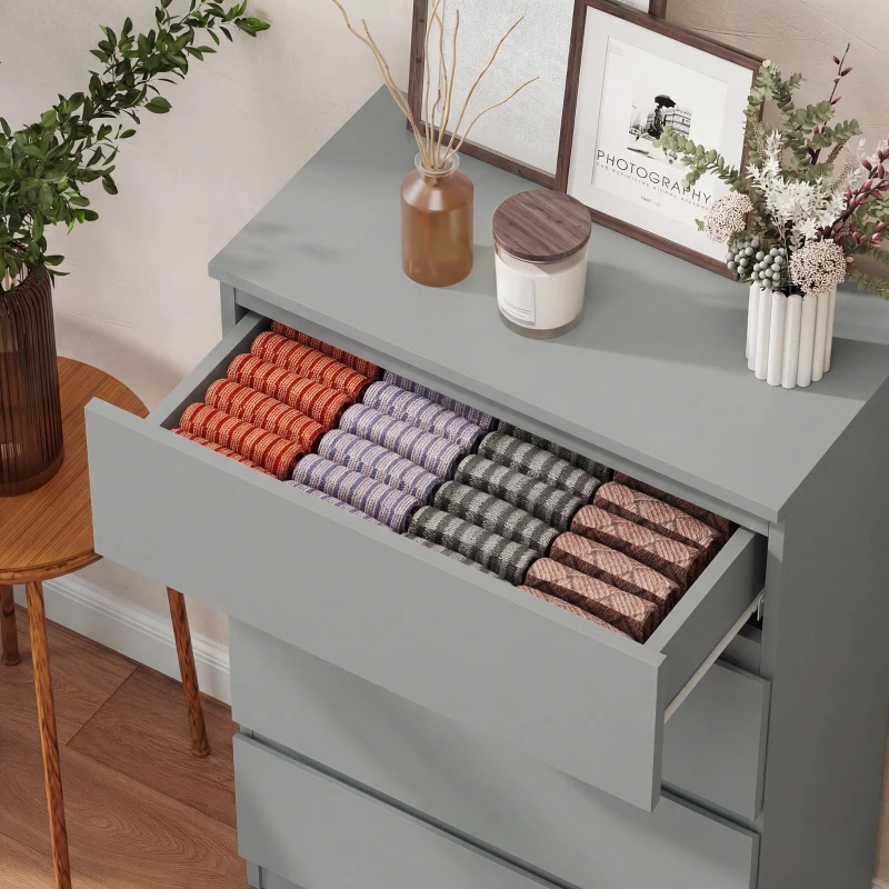 HOMCOM Chest of Drawers, 5-Drawer Storage Cabinets, Modern Dresser, Storage Drawer Unit for Bedroom