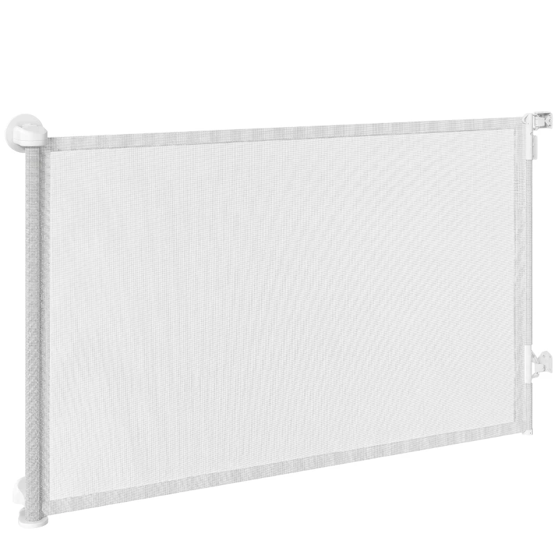 PawHut Traphek Deurhek Uitschuifbaar 0-140 cm met Eénhandige Bediening voor Baby's Huisdieren voor Trappen Deuren Wit