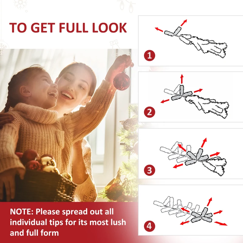 Sztuczna choinka 210 cm, 2154 gałązki, 700 LED