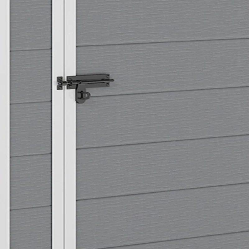 Outsunny 4'x5' Garden Storage Shed, Lean to Shed, Lockable Garden Shed with Window, Vent and Plastic Roof, Grey