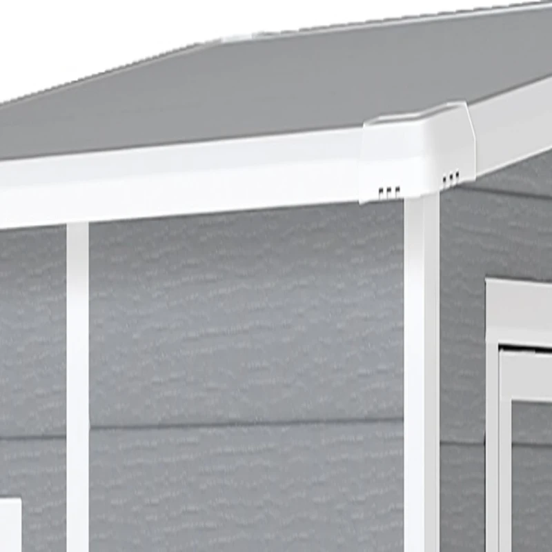Outsunny 4'x5' Garden Storage Shed, Lean to Shed, Lockable Garden Shed with Window, Vent and Plastic Roof, Grey