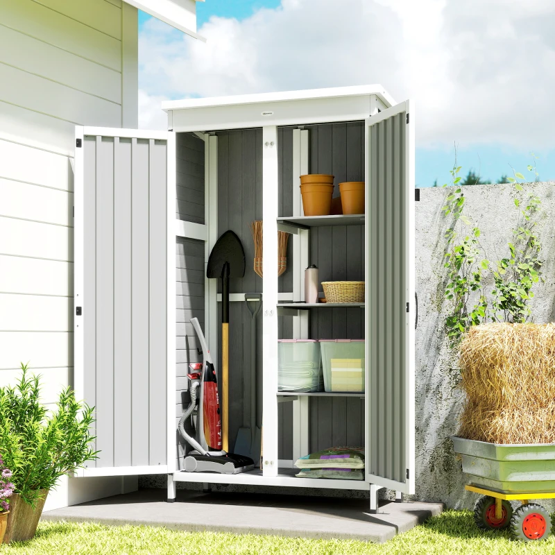 Outsunny Dulap de Exterior pentru Unelte cu 3 Rafturi Detasabile