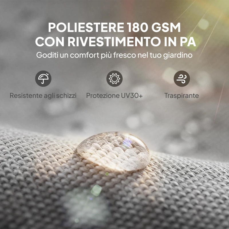 Outsunny Copertura per Pergola Telo per Gazebo UV30+, 3x3m, Grigio Chiaro