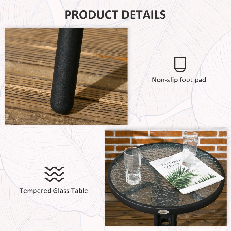 Outsunny 3 Pieces Rattan Bistro Set - Brown