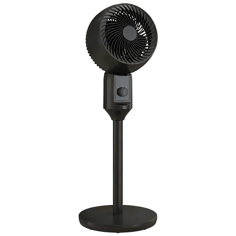 HOMCOM Air Circulator Fan Pedestal Cooling Fan with 3 Speed and Carry Handle, 9 Inch, Black