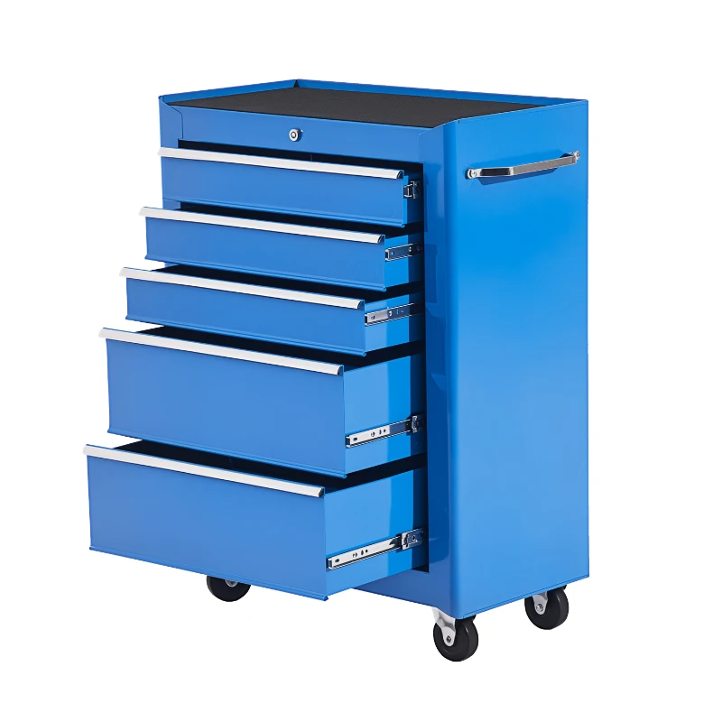 HOMCOM Carrello Porta Utensili Attrezzi Attrezzatura con Cassettiera Azzurro 61.5 x 33 x 82.5cm