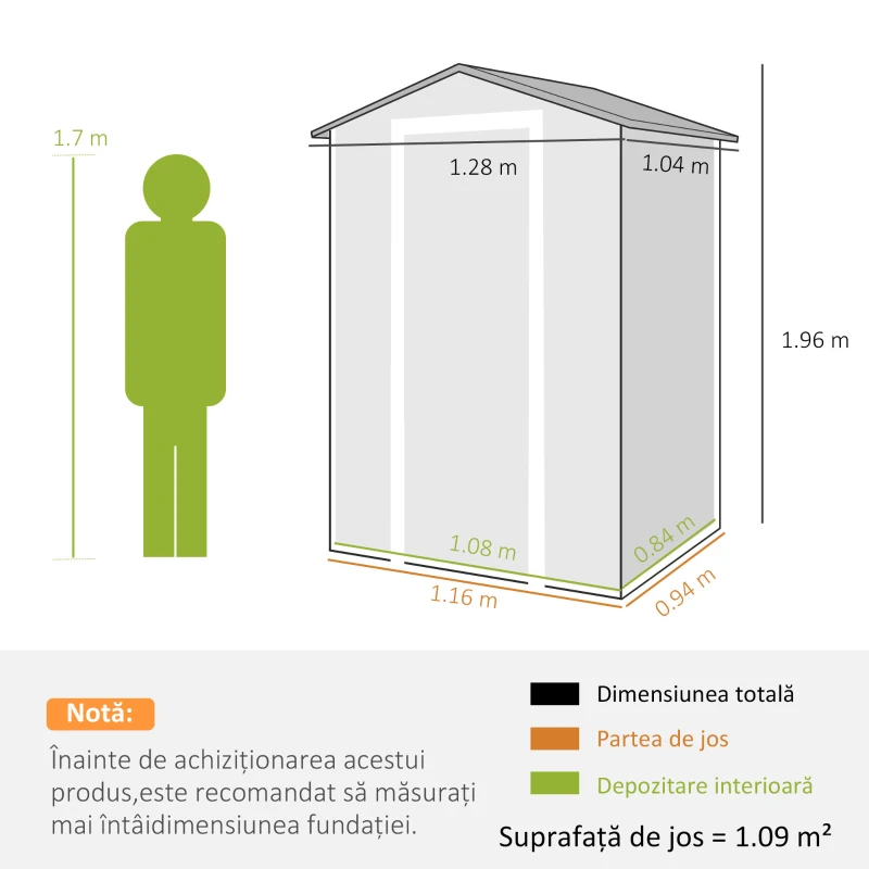 Outsunny Depozit din Rășină Compozită pentru Grădină, Spațios și Rezistent, Gri Închis