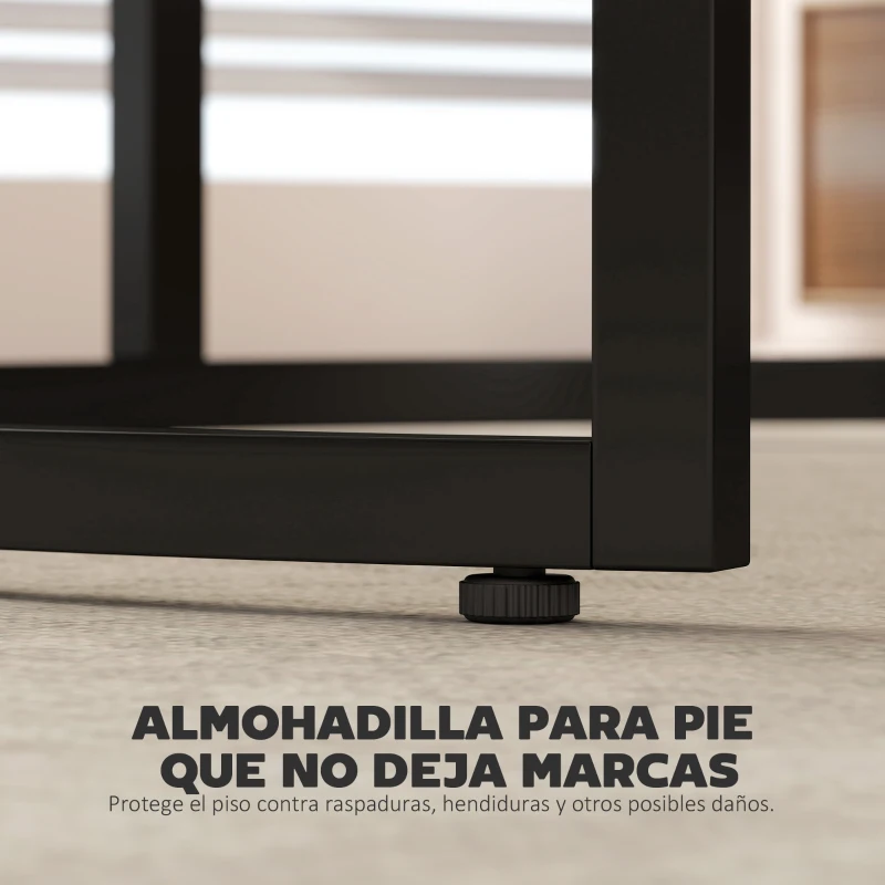 HOMCOM Juego de 2 Mesas de Centro Mesas Nido Moderna Mesitas Auxiliares Redondas Efecto Mármol Marco de Metal Gris