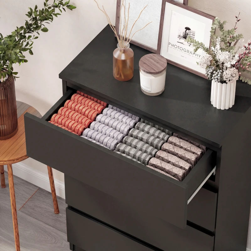 HOMCOM Chest of Drawers, 5-Drawer Storage Cabinets, Modern Dresser, Storage Drawer Unit for Bedroom