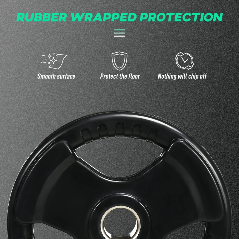 Talerz ciężarkowy SPORTNOW, zestaw 2 szt., 15 kg na talerz, trzy uchwyty, ochronna gumowa powłoka, Metal