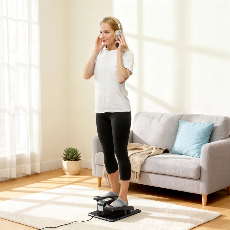 SPORTNOW Vélo elliptique de bureau mini velo d'appartement 12 vitesses mode manuel & automatique 3 programmes 40,7x36x21,5cm noir