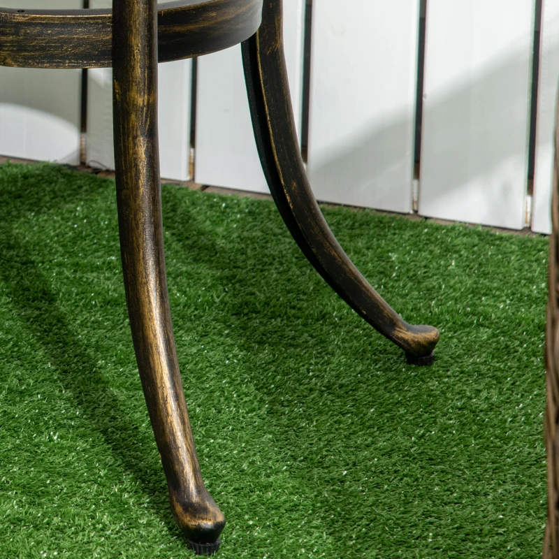 Outsunny Mesa lateral de jardim, mesa de jardim resistente às intempéries com estrutura em alumínio fundido, redonda, 60kg de capacidade Ø60x52,5H cm