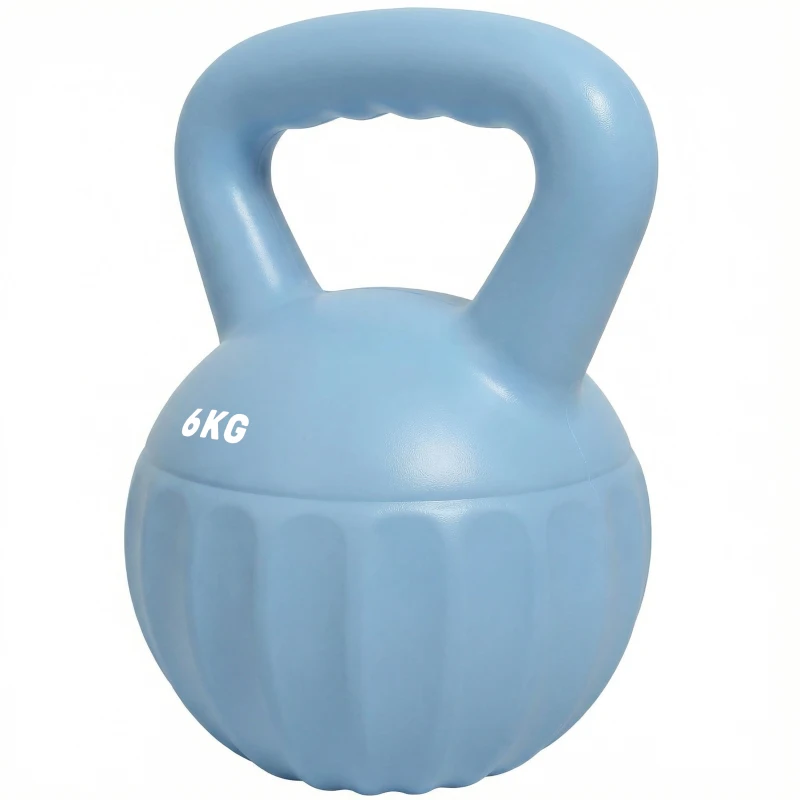 SPORTNOW Kettlebell haltere de 6 kg preenchida com areia para iniciantes treino de força em casa 17 x 17 x 23 cm Azul