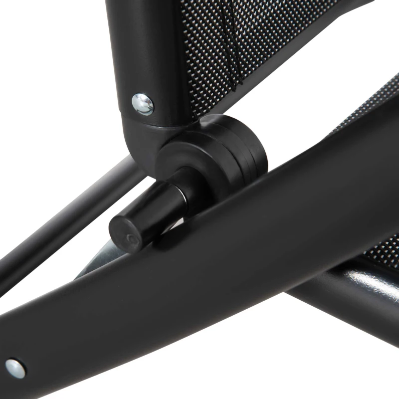 Outsunny Conjunto de 2 espreguiçadeiras dobráveis, encosto ajustável 7 posições, estrutura em alumínio, 64x134x95cm, preto