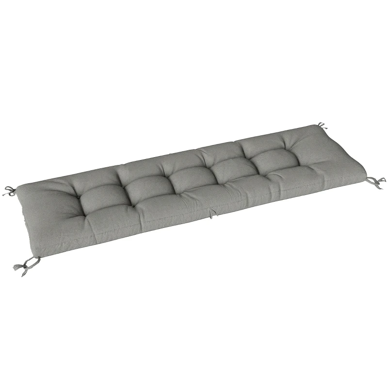 Outsunny Coussin pour banc extérieur avec sangles de fixation Protection UV50+ Rebond lent Intérieur Extérieur 198x65x13 cm Gris