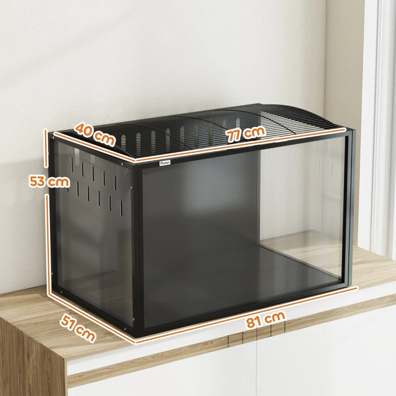 PawHut Hamster Cage Steel Chewproof with Openable Top, Deep Burrow for Dwarf Syrian Hamster, Gerbil, Rats, 81 x 51 x 53 cm