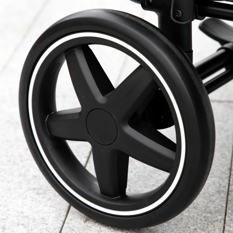 PawHut Foldable Pet Stroller, with Universal Wheels, Shock Absorber, for Medium and Large Dogs - Black