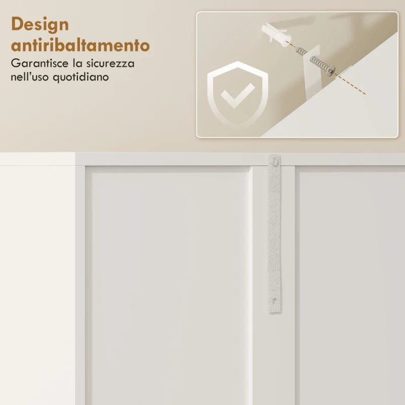 HOMCOM Mobile da Bagno a 2 Ante con Cesto Portabiancheria a Ribalta e Ripiano Aperto, 60x30x174 cm, in Legno, Bianco