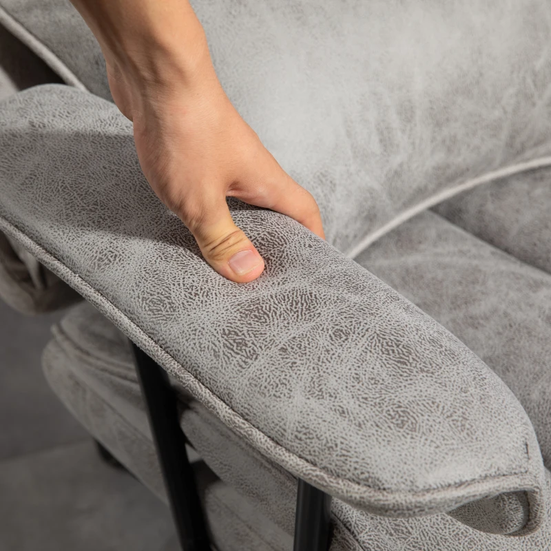 HOMCOM Executive Office Chair, Ergonomic Desk Chair with Foot Rest, Lumbar Support, Reclining Function and Wide Seat, Grey