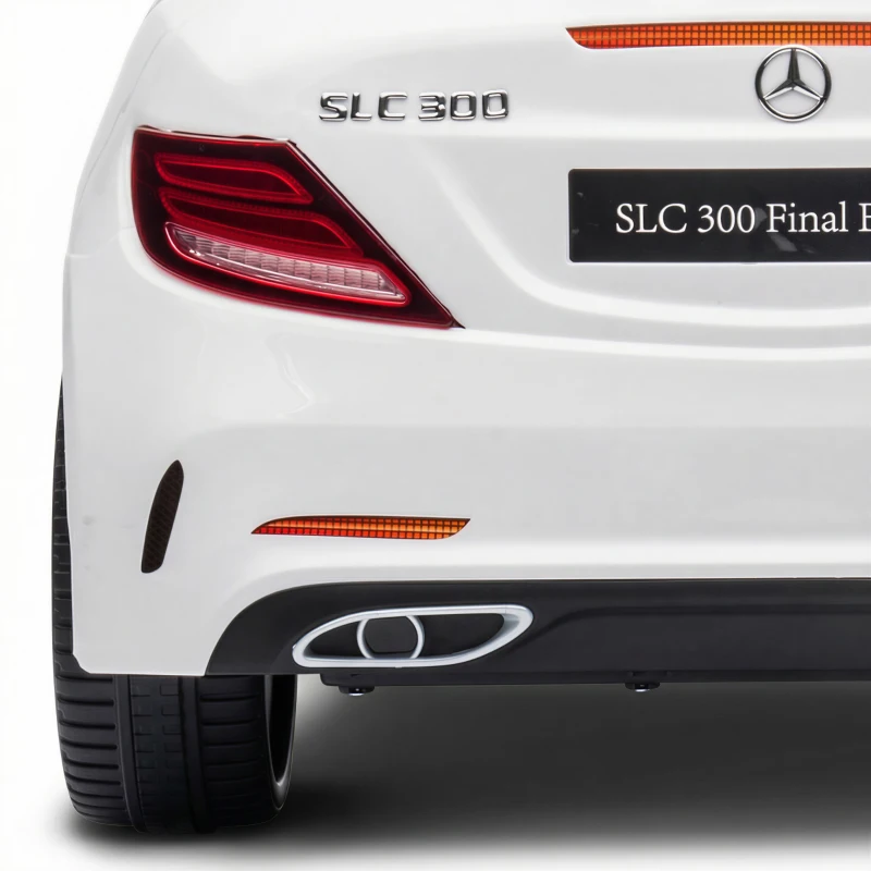 AIYAPLAY Voiture électrique enfants licence Mercedes SLC 300 12V V. Max. 5 Km/h effets sonores lumineux télécommande blanc(m-13)