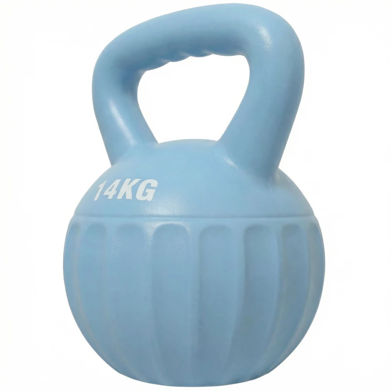 SPORTNOW Kettlebell 14 kg, pesa rusa con asa antideslizante, musculación, entrenamiento, para gimnasio, azul