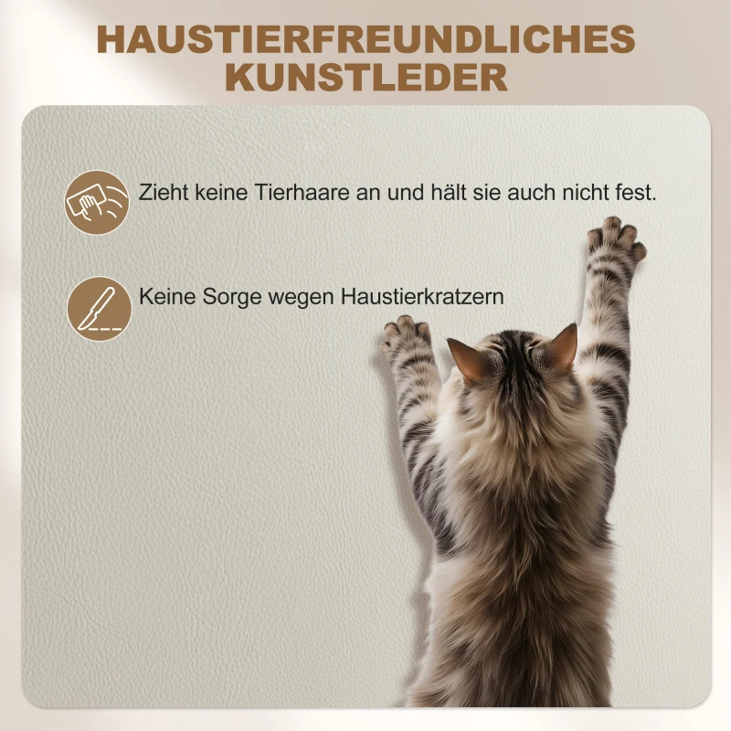 HOMCOM Bürostuhl mit Liegefunktion, Schreibtischstuhl, höhenverstellbar Drehstuhl mit Fußstütze, 64 x 73 x 120 cm, Beige