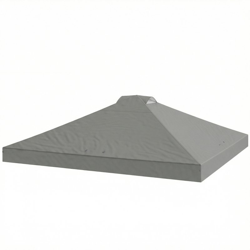 Outsunny Techo de repuesto para pabellón UV50+ impermeable con 8 orificios de drenaje 3 x 3 m, Gris claro