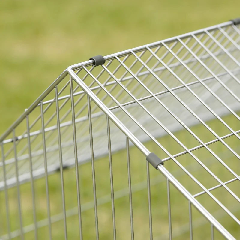 PawHut Jaula para Conejos y Gallinas de Exterior e Interior con Protector Solar y Rejilla Metálica, para Animales Pequeños, Patos, Gallinas, 180x75x75 cm, Verde