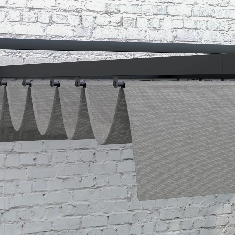 Outsunny 3 x 4m Retractable Pergola, Garden Gazebo Shelter with Aluminium Frame, for Grill, Patio, Deck, Dark Grey