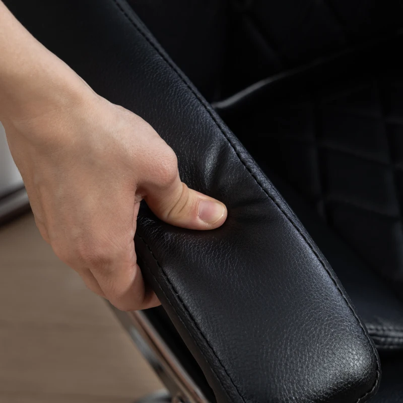 HOMCOM Big and Tall Office Chair 180kg with Spring Cushion, PU Leather - Black