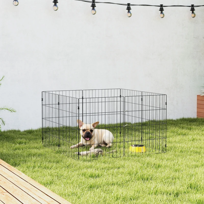 PawHut Parque para Perros Recinto Expandible Plegable, 50x60 cm, Negro