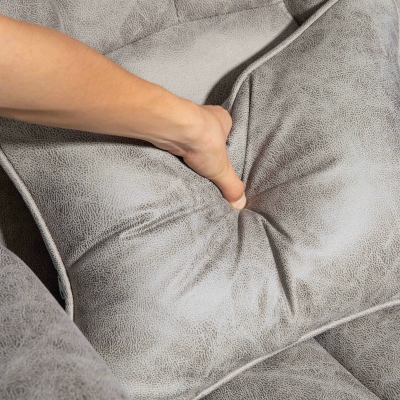 HOMCOM Executive Office Chair, Ergonomic Desk Chair with Foot Rest, Lumbar Support, Reclining Function and Wide Seat, Grey