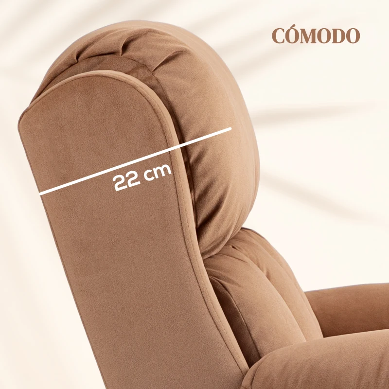 HOMCOM Sillón Relax Reclinable Eléctrico Levanta Personas con Masaje Vibratorio y Calor Control Remoto Reposapiés Marrón