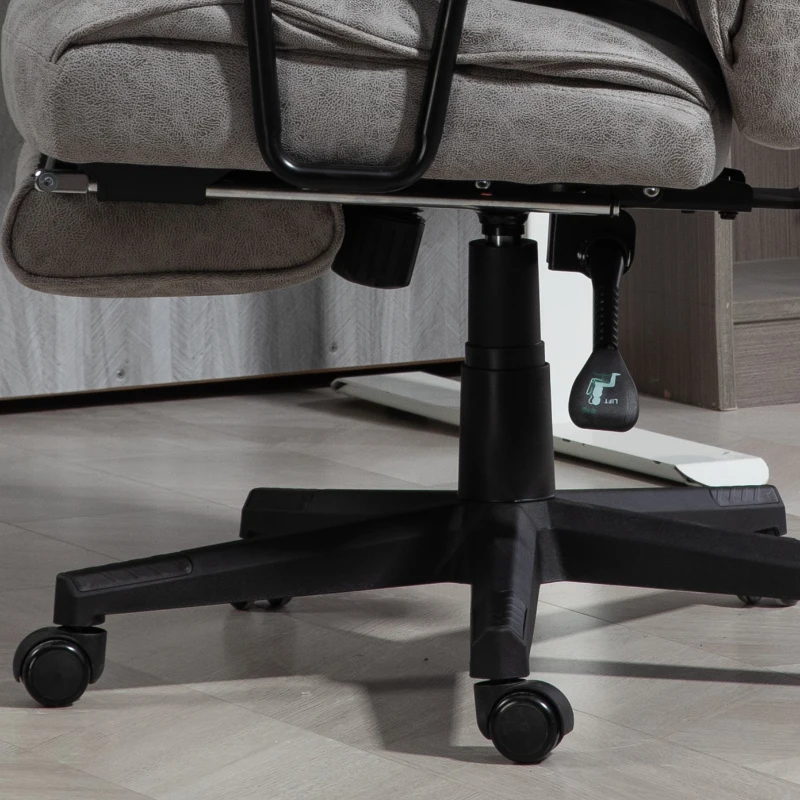 HOMCOM Executive Office Chair, Ergonomic Desk Chair with Foot Rest, Lumbar Support, Reclining Function and Wide Seat, Grey