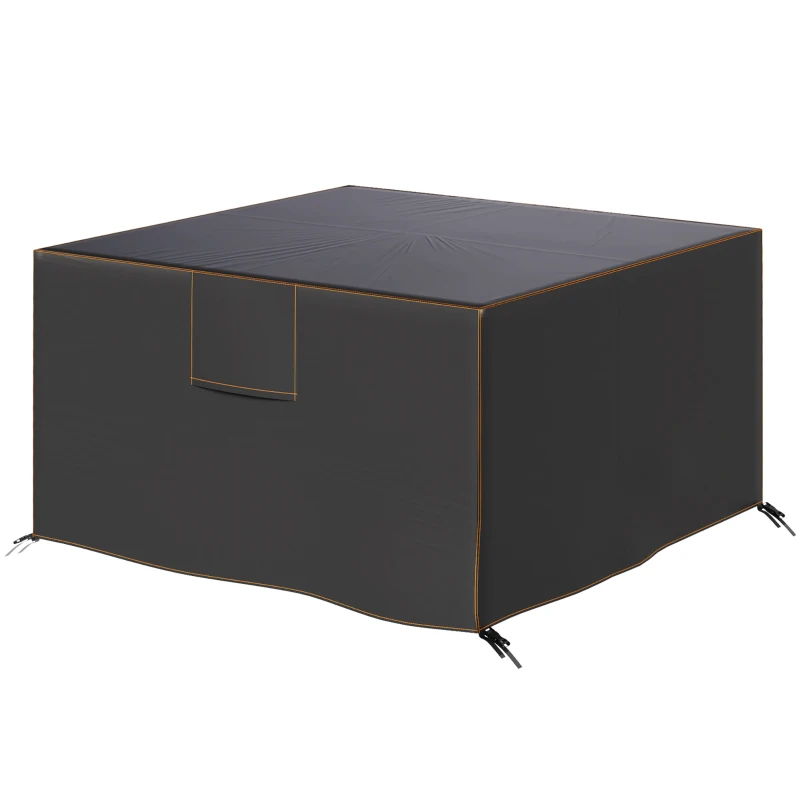 Outsunny Funda protectora para muebles de jardín Resistente al invierno Impermeable Cubierta anti-UV Lona 420D Tejido Oxford 125x125x74cm Schwarz