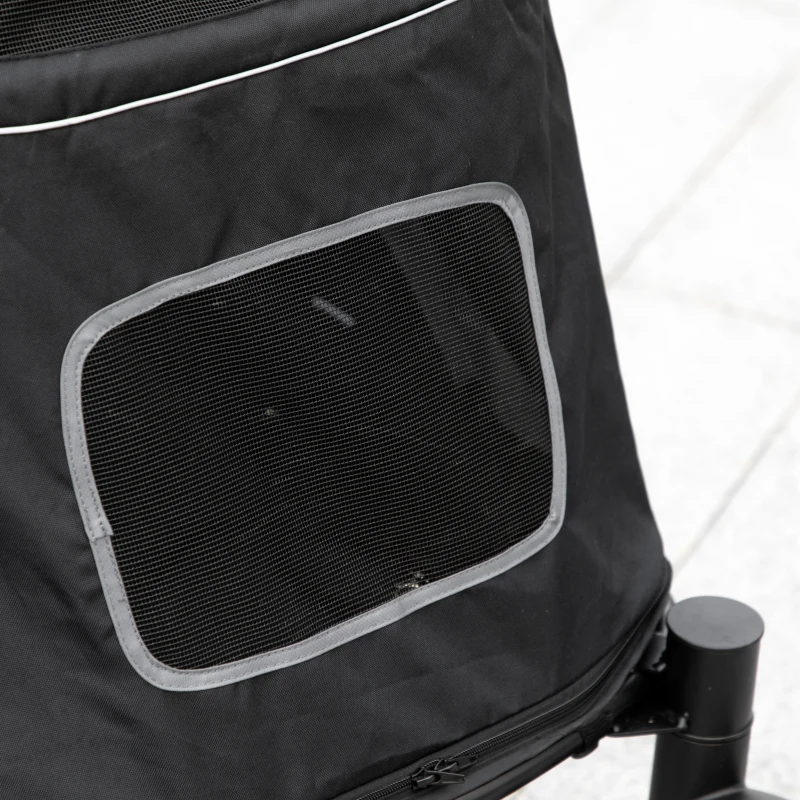 PawHut Foldable Pet Stroller, with Universal Wheels, Shock Absorber, for Medium and Large Dogs - Black