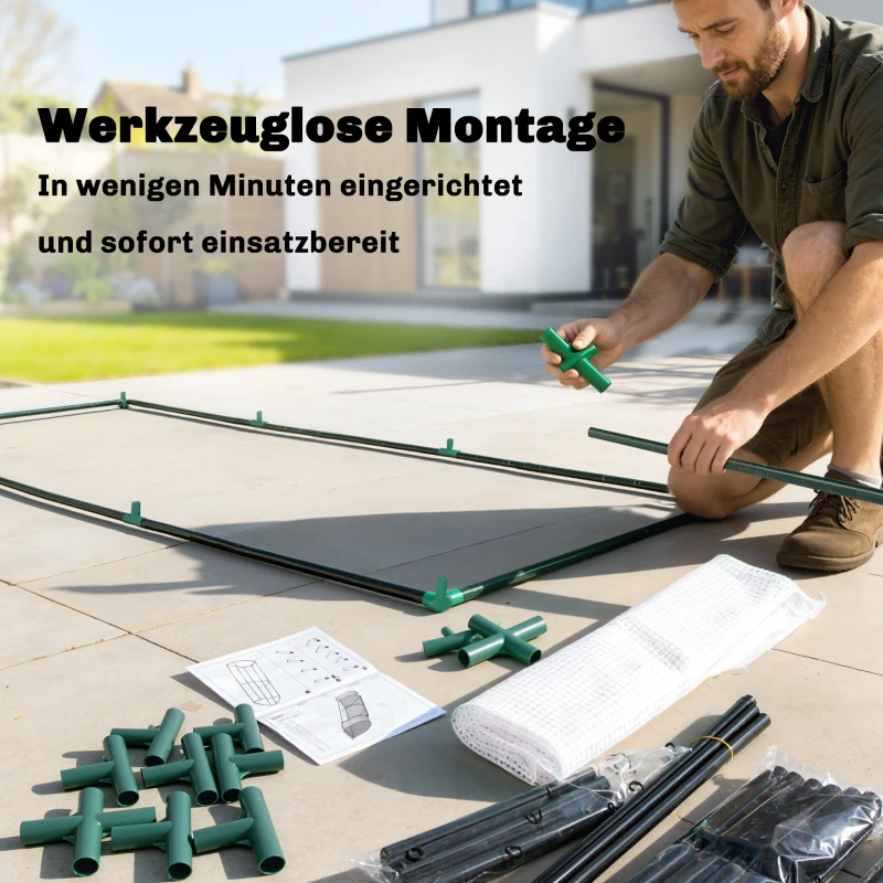 Outsunny Estufa com filme de malha PE, estufa de filme resistente ao inverno em aço, estufa 200 x 100 x 80 cm Branco