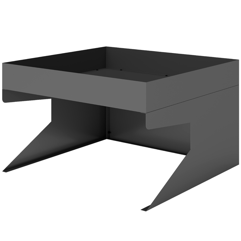 Outsunny Garaje para robot cortacésped con jardinera, Garaje robusto de acero galvanizado, Negro