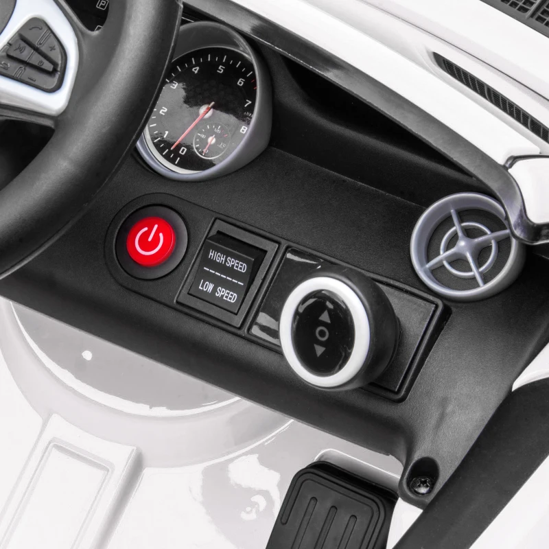 AIYAPLAY Voiture électrique enfants licence Mercedes SLC 300 12V V. Max. 5 Km/h effets sonores lumineux télécommande blanc(m-12)