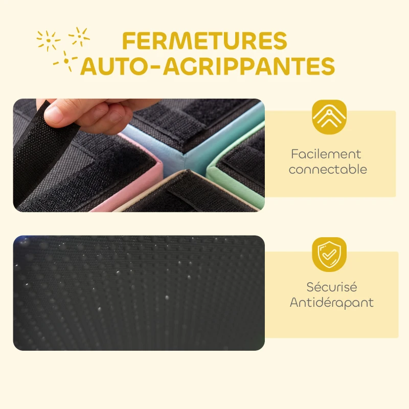 AIYAPLAY Circuito de motricidad bebé 8PCS, módulo de motricidad en espuma EPE y funda de PU, diseño mesa y sillas, multicolor