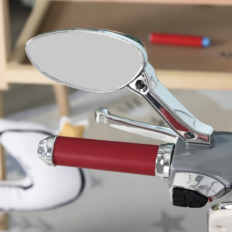 HOMCOM Vespa Scooter Moto électrique Enfants 6 V dim. 108L x 49l x 75H cm Musique klaxon 2 roues auxiliaires, 3-6 ans, Blanc