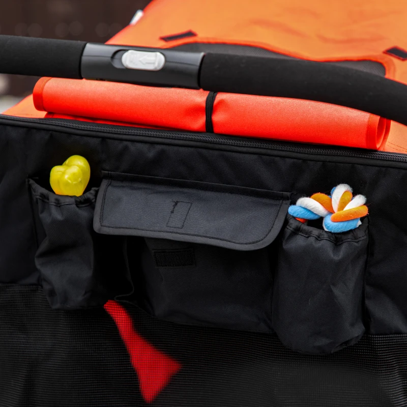 PawHut Foldable Pet Stroller, with Universal Wheels, Shock Absorber, for Medium and Large Dogs - Red