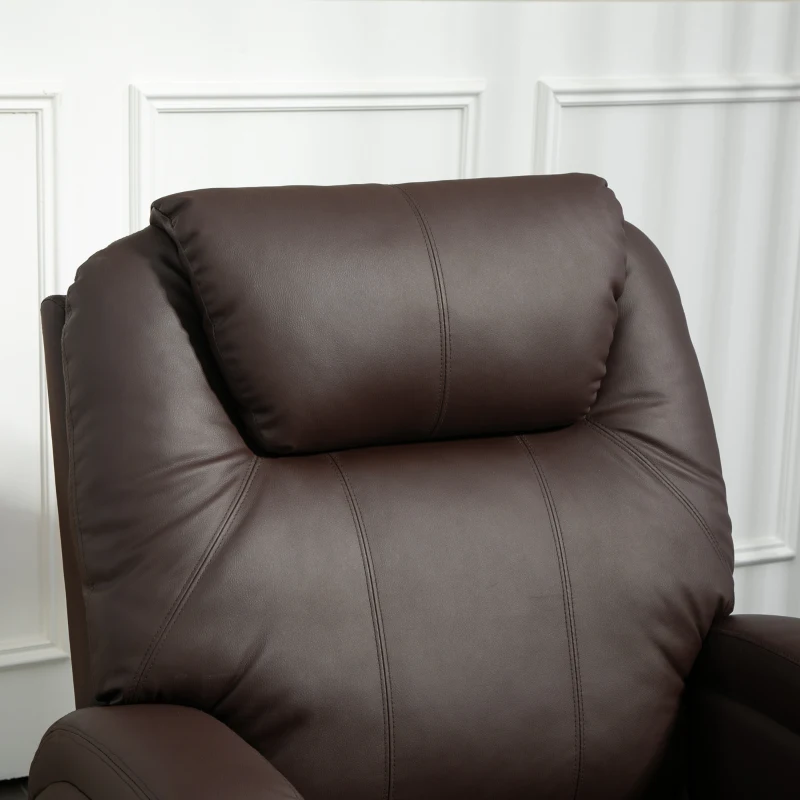 HOMCOM Opsta Stoel comfortabel met afstandsbediening en bekervouders voor Huisgebruik, Koffiebruin(m-8)