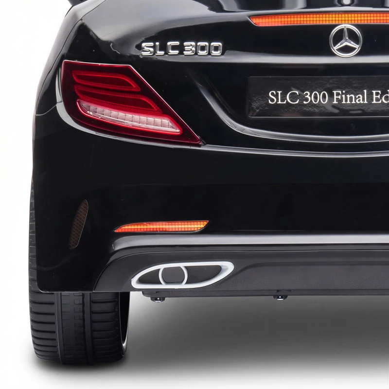 AIYAPLAY Voiture électrique enfants licence Mercedes SLC 300 12V V. Max. 5 Km/h effets sonores lumineux télécommande noir(m-10)