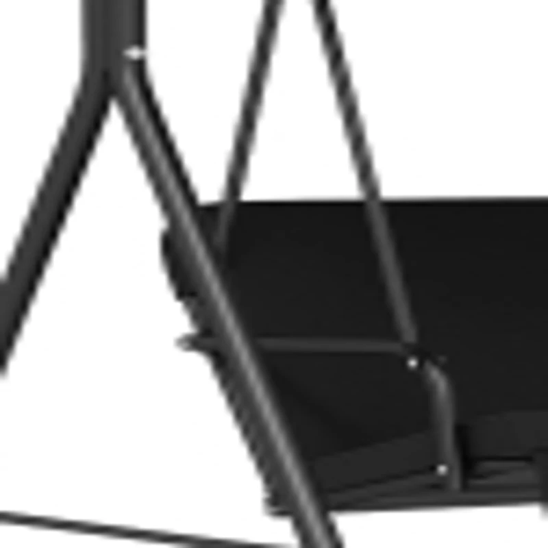Outsunny Three-Seater Garden Swing Chair, with Adjustable Canopy - Black