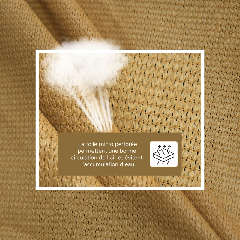 Outsunny Voile d'ombrage rectangulaire 3 x 4 m polyéthylène Haute densité Protection UV Avec sac de rangement - Coloris sable