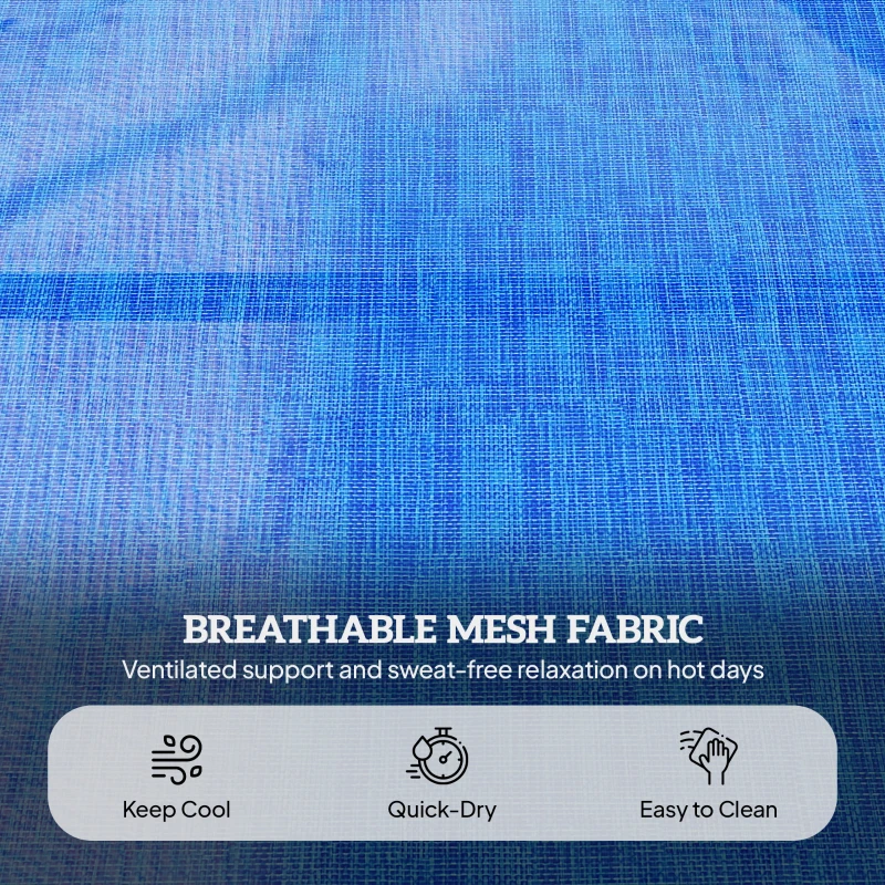 Leżak ogrodowy składany z poduszką i oknem do czytania