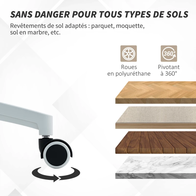 HOMCOM Silla de oficina ergonómica, sillón de oficina, reposabrazos abatibles, soporte lumbar, reposacabezas, 60x63x120cm, beige