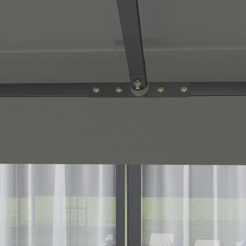 Outsunny Cubierta para cenador 300 x 300 cm cubierta de repuesto de 2 niveles protección UPF30+ orificios de drenaje gris