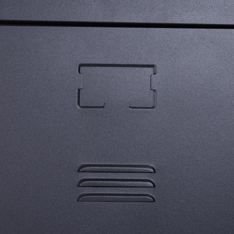 Vinsetto Armoire à casiers à 4 niveaux, casier vestiaire métallique avec 2 portes verrouillables à 2 clés, 38x46x180cm, noir